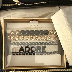 nOir Jewelry Gold and Black Bracelet Set